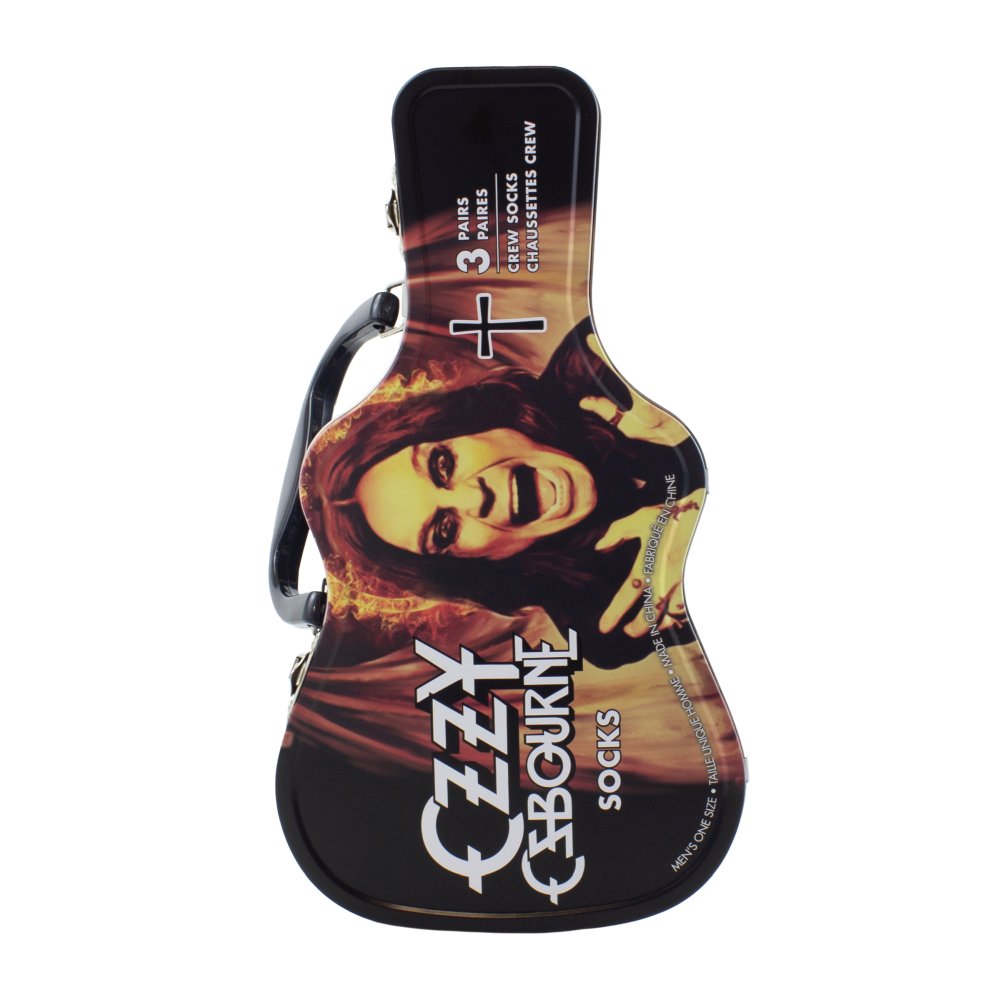 Ozzy Osbourne - 3 Pack Guitar Tin Sokken - Zwart/Grijs